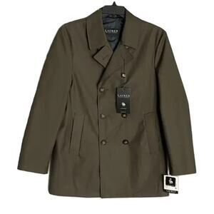 Lauren Ralph Lauren Coat Men's 40S All-Weather Coat Double-Breasted Olive NEW
